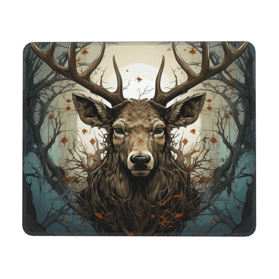 Deer Antler Whitetail Mouse Pad Non-Slip Rubber Gaming Mousepad Rectangle for Computers Laptop 10 x 12 inch