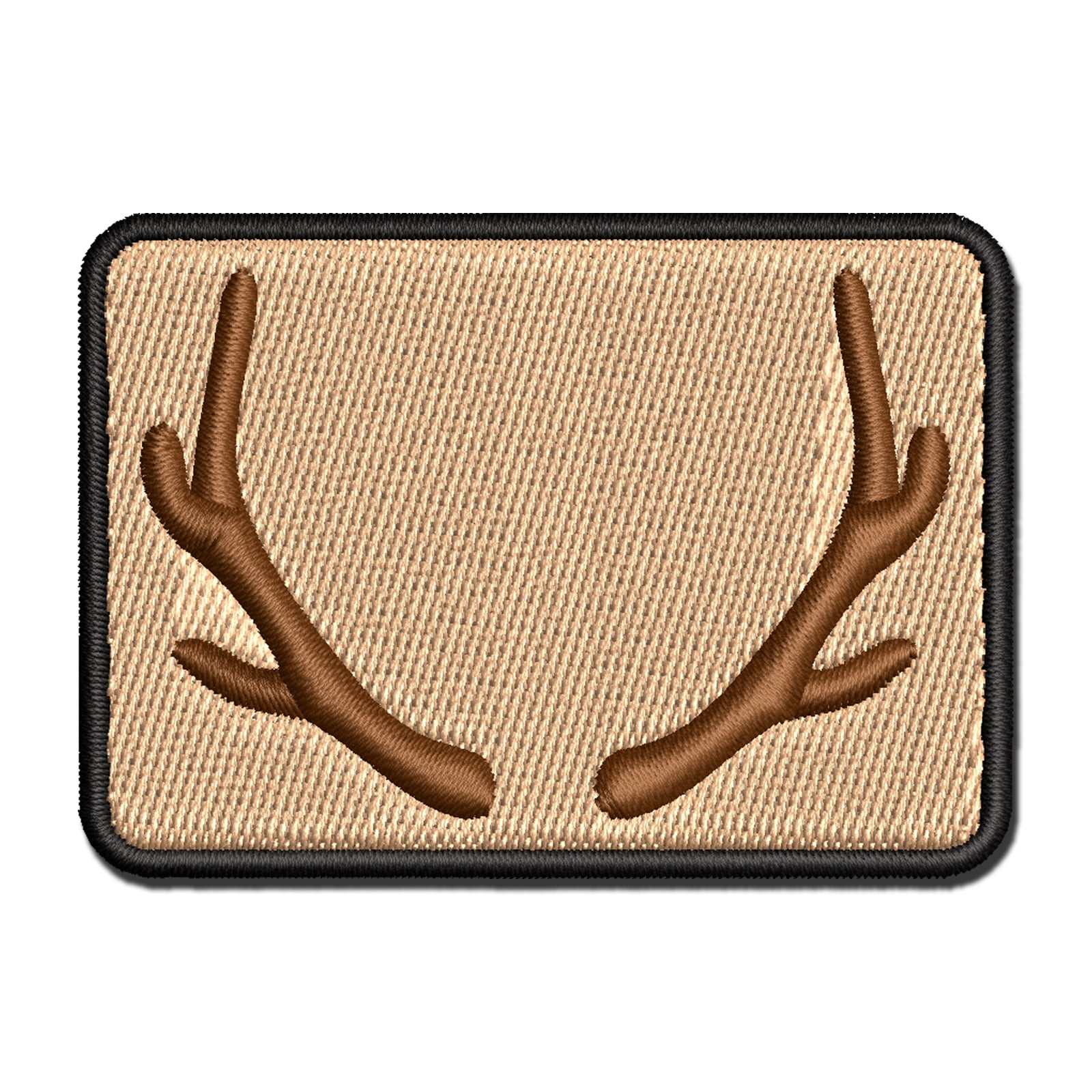 Deer Antlers Applique Multi-Color Embroidered Iron-On Patch - 3.5 Inch Large