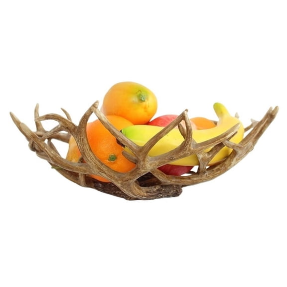 Deer Antlers Fruit Basket Bowl Fruit Holder Stand Vegetables Basket Serving Basket Kitchen Storage Rack Display Container Decorative Gift Tray Snack Display Stand Home Decor