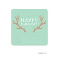 thumbnail image 1 of Deer Antlers Mint Green Christmas Square Gift Label Stickers, 40-Pack, 1 of 2