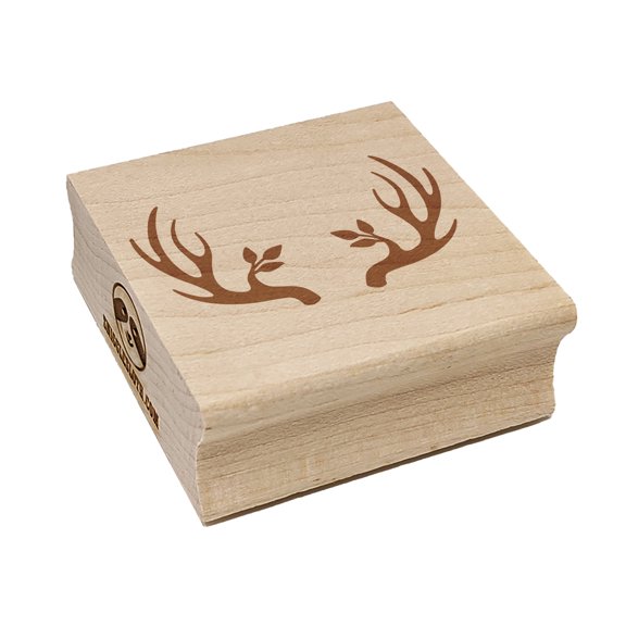 Deer Antlers Plant Detail Square Rubber Stamp Stamping Scrapbooking Crafting - Medium 1.75in