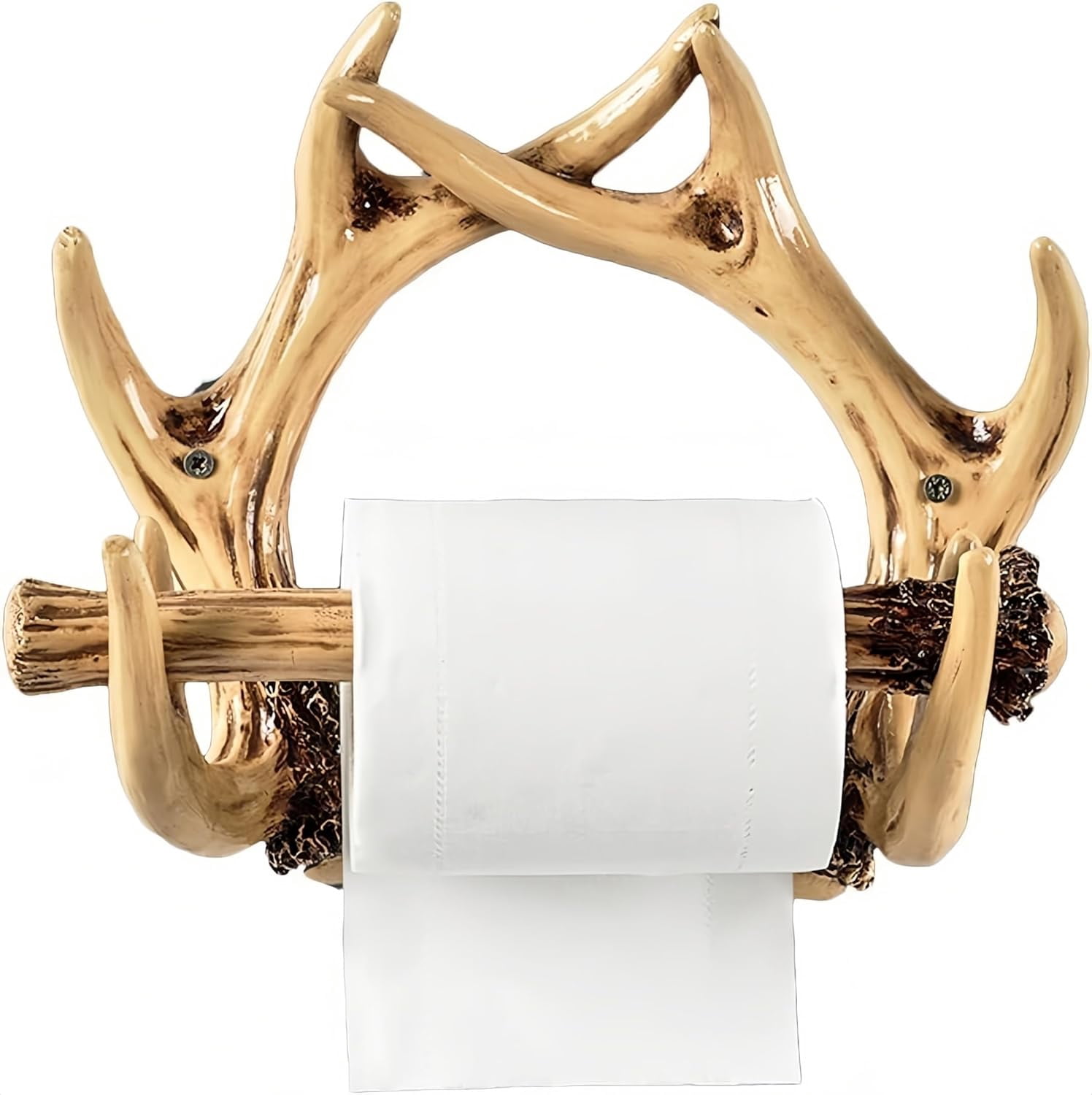 Deer Antler Toilet Paper Holder – Rustic Wall-Mounted Resin Decor For Bathroom Or Kitchen