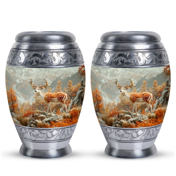 Deer Autumn Regal Stag Cremation Keepsakes For Ashes - Cremation Urns For Human Ashes - Keepsake Urns For Ashes Adult Female Mom, Funeral Urns For Human Ashes Adult (Size -3",2pcs)
