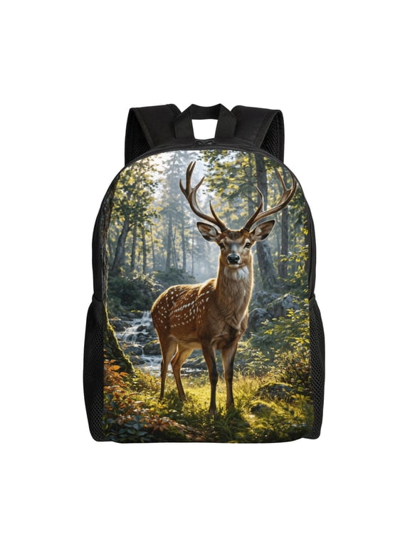 Deer Backpack Full Front Print Travel Laptop Bag for Men and Women