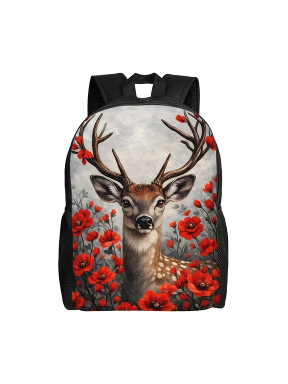Deer Backpack Full Front Print Travel Laptop Bag for Men and Women