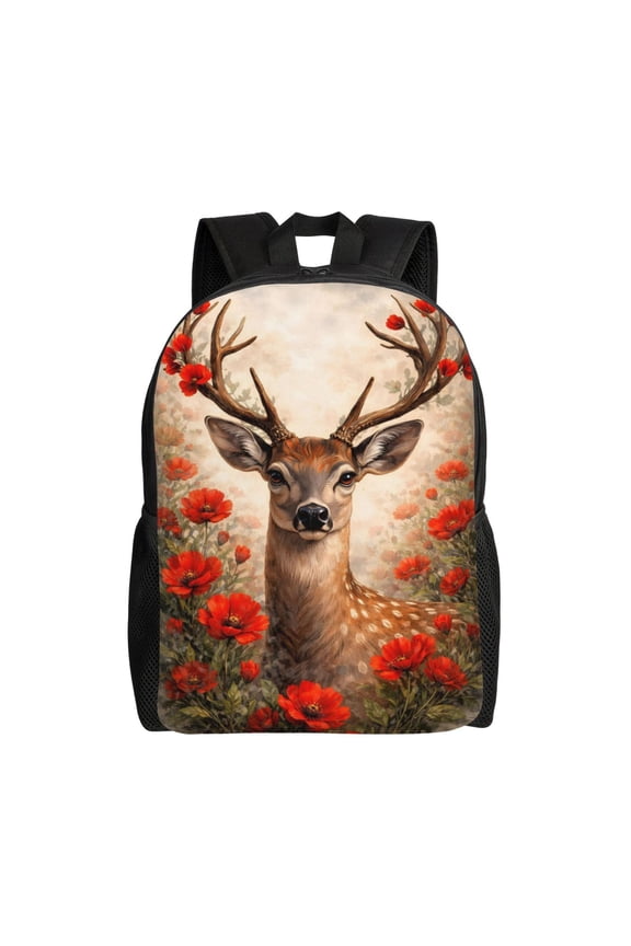 Deer Backpack Full Front Print Travel Laptop Bag for Men and Women