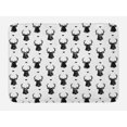 thumbnail image 1 of Deer Bath Mat, Monochrome Animal Silhouettes and Triangles Ornamental Pattern Nature Illustration, Non-Slip Plush Mat Bathroom Kitchen Laundry Room Decor, 29.5 X 17.5 Inches, Black White, Ambesonne, 1 of 2