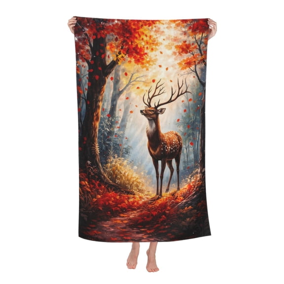 Deer Bath Towel Soft and Highly Absorbent for Adults