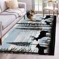 thumbnail image 1 of Deer Bear Area Rug 4x6 FT, Non Slip Kids Room Carpet, Retro Farmhouse Trees Forest Wooden Grain Washable Soft Floor Carpet Non-Shedding Throw Rug for Dorm Kitchen Study Room Home Office Bedside, 1 of 9