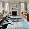 thumbnail image 1 of Deer Bear Area Rug 6x9 FT, Non Slip Living Room Throw Carpet, Retro Farmhouse Trees Forest Wooden Grain Washable Soft Large Floor Carpet Non-Shedding Rug for Bedroom Dining Room Play Room, 1 of 9