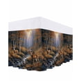 thumbnail image 1 of Deer in Bed Skirt Sunset Forest with Stream and Trees Bed Skirts California King Size 16 Inch Drop, Wrap Around Dust Ruffle&nbsp;Bedskirt with Adjustable Elastic Belt for Queen Size Beds, 1 of 7