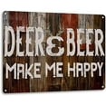 thumbnail image 1 of Deer Beer Make Me Happy Retro Funny Hunting Hunt Cabin Wall Decor Metal Tin Sign 8x12in, 1 of 4