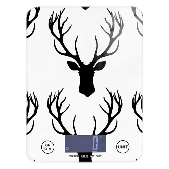 Deer Black Food Scale Digital Kitchen Scale Waterproof Tempered Glass Tare Function 11 lb for Baking Cooking Meal Prep