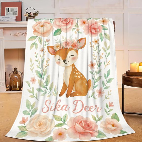Deer Blanket Super Soft Warm Fluffy Fleece Flannel Animal Blanket Cozy Fuzzy Plush Stuff Bedding Blankets Gifts for Women Users men Women Adults 50"X40"