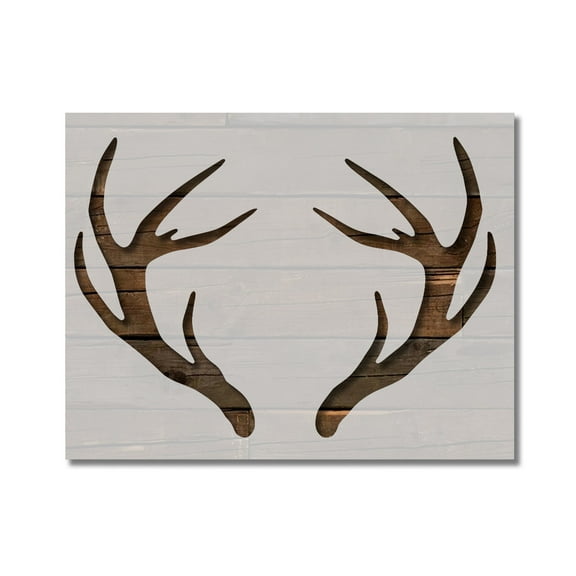 Deer Buck Antlers Horns Stencil Template Reusable 8.5 x 11 for Painting on Walls, Wood, Etc. By Stencilville