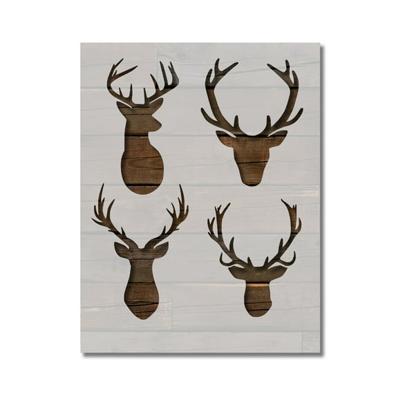 Deer Buck Antlers Stencil Template Reusable 8.5 x 11 for Painting on Walls, Wood, Etc. By Stencilville