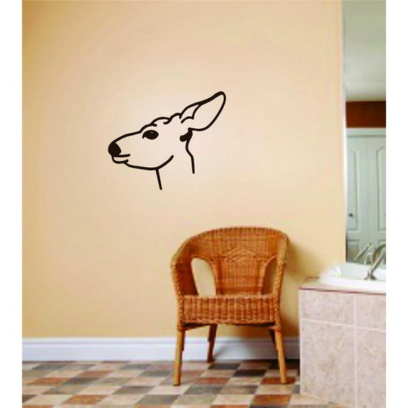 Deer Buck Head Animal Hunting Hunter Man Gun picture Art Boys Kids Bed Room Sports Hobby Peel Sticker Vinyl Wall Decal 8X8 Inches