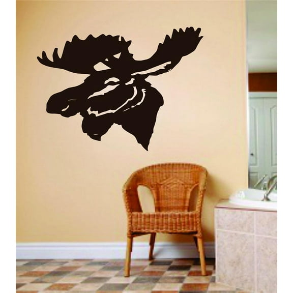 Deer Buck Head Image Animal Hunting Hunter Man Gun picture Art Boys Men Kids Bed Room Sports Sticker Vinyl Wall Decal 12 X 24 Inches