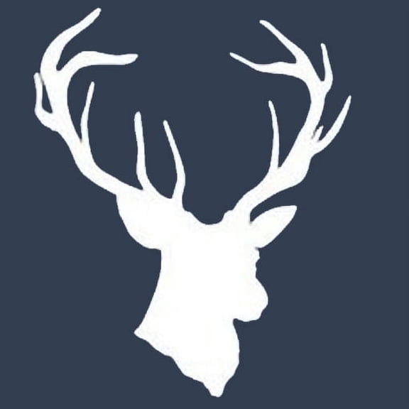 Deer Buck Head Vinyl Cut Decal With No Background | 5.5 Inch White Decal | Car Truck Van Wall Laptop Cup