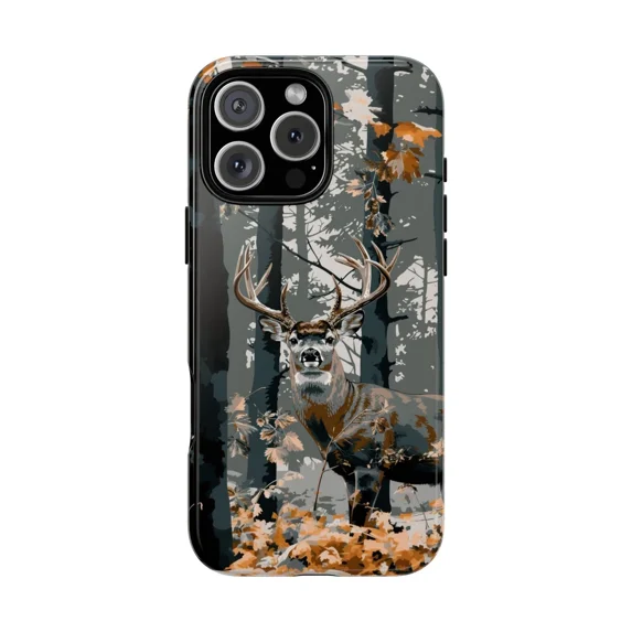 Deer Buck Hunter Camouflage Art Design Phone Case for iPhone 17 11 12 13 14 15 16 Pro Max