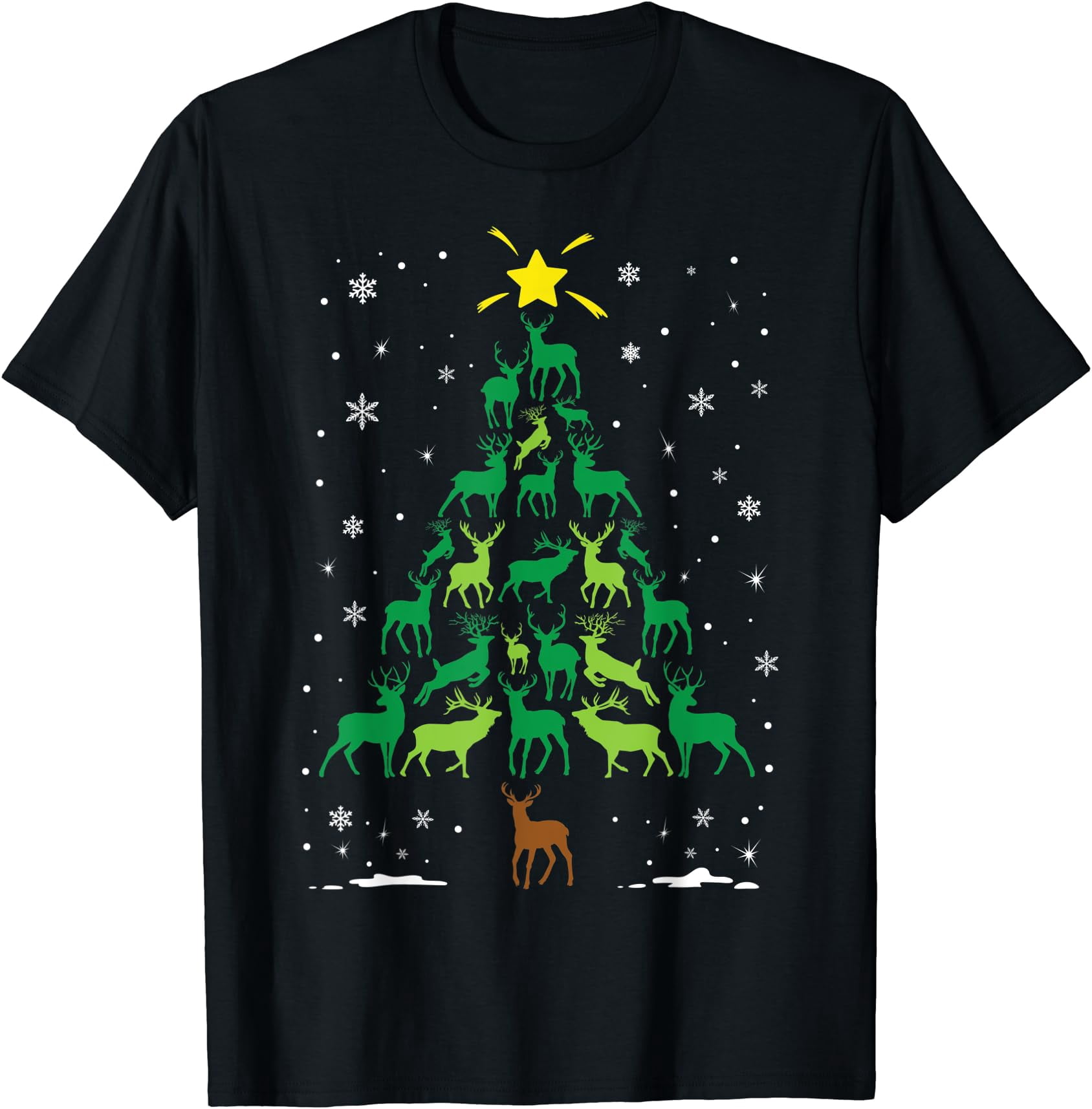 Matching Family Tree Deer Buck Hunting Family Matching Christmas Tree T-Shirt - Walmart.com