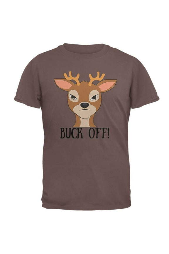 Deer Buck Off Funny Pun Mens T Shirt Chestnut SM