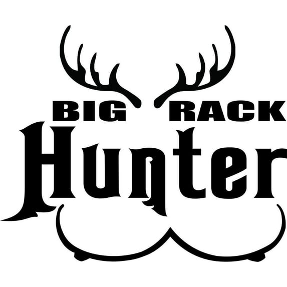 Deer Buck Rack 8"X12" - Animal Hunting Hunter Man With Gun Picture Art Peel & Stick Sticker - Vinyl Wall Decal