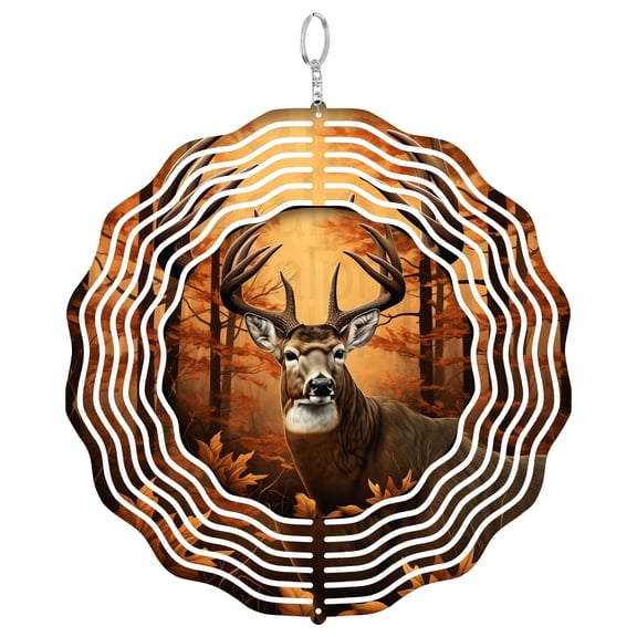 Deer Buck Wildlife 3D Wind Spinner Stainless Steel Hanging Outdoor Yard Garden Decor
