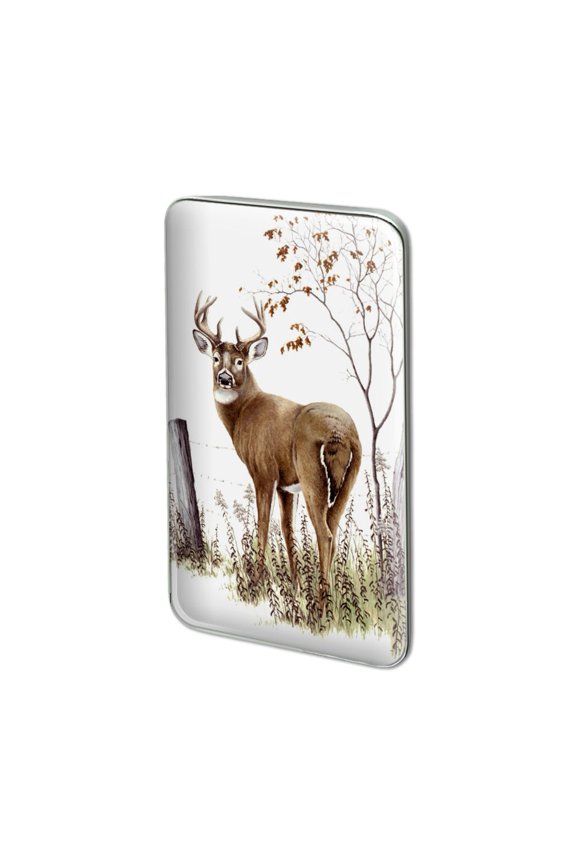 Deer Buck at the Fence Metal Rectangle Lapel Hat Pin Tie Tack Pinback