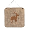 thumbnail image 1 of Deer Burlap And Brown Aluminium Metal Wall Or Door Hanging Prints - 6 x 6 In., 1 of 1