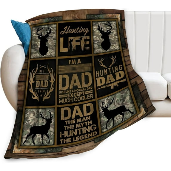Deer Camo Blanket Deer Throw Blankets Gifts for Men Boys Dad Plush Cozy Flannel Fleece Ultra Soft Fuzzy Hunting Party Blanket for Bed Couch Sofa 80"X60"