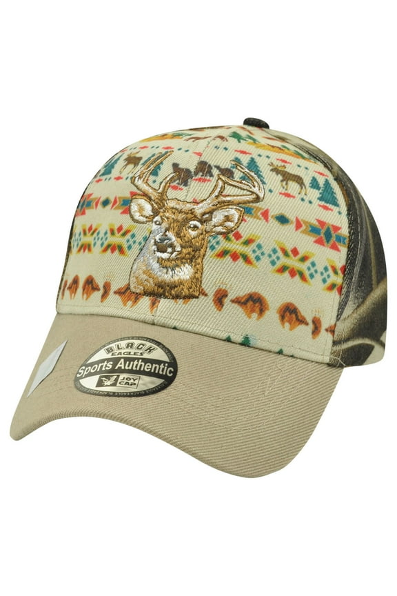 Deer Camouflage Camo Khaki Hunting Hunt Outdoors Native Pattern  Hat Cap Nature