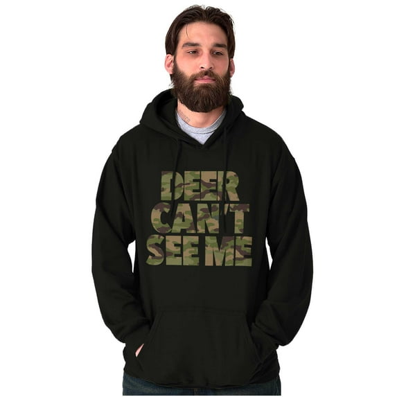 Deer Can't See Me Camo Hunting Unisex Plus Fleece Graphic Hoodie Brisco Brands 2X