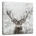 thumbnail image 1 of Deer Canvas Wall Art Rustic Elk with Big Antlers Grey and White Hunting Animal Artwork Painting for Living Room Home Decorations, 1 of 7