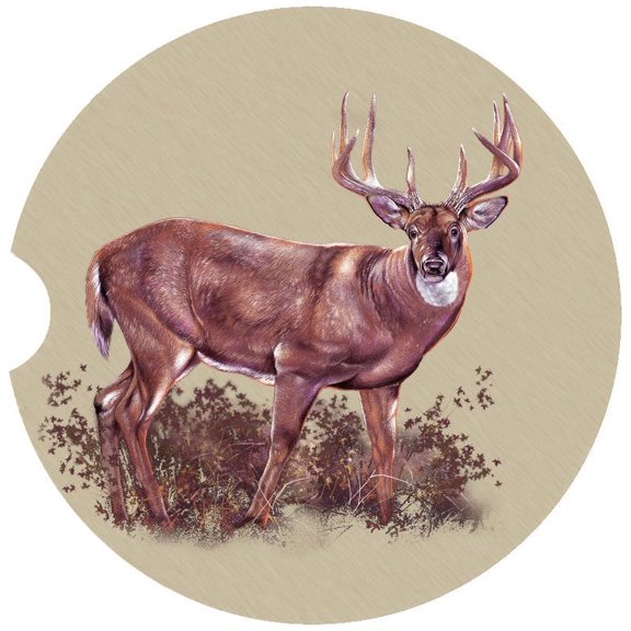 Deer Car Coaster, Absorbent Stoneware Car Cup Holder Coaster, Set of 2