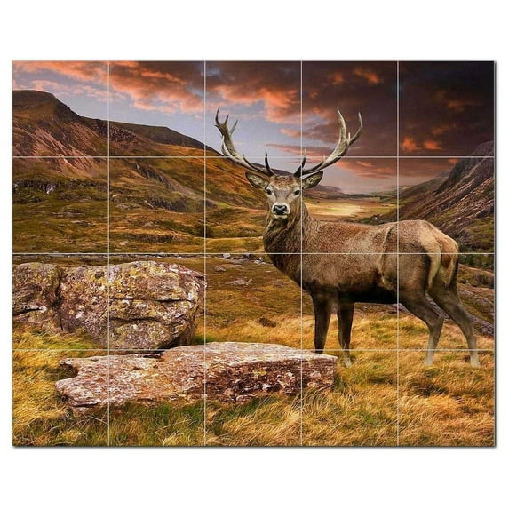 Deer Ceramic Tile Mural Kitchen Backsplash Bathroom Shower, 402736-S54