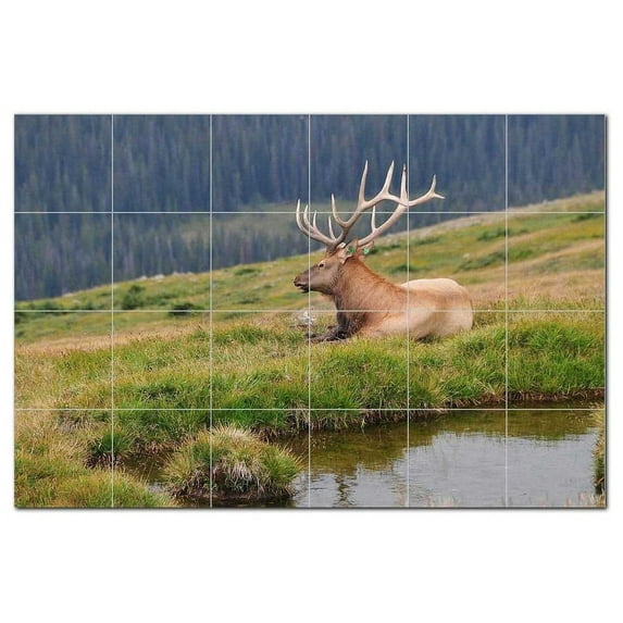Deer Ceramic Tile Mural Kitchen Backsplash Bathroom Shower, 402751-M64