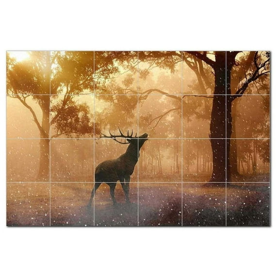 Deer Ceramic Tile Mural Kitchen Backsplash Bathroom Shower, 402772-L64