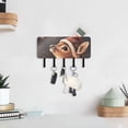 thumbnail image 1 of Deer Christmas Hat Key Holder for Wall Mail Holder Organizer with 5 Key Hooks Wall Mount Key Rack with Shelf, 1 of 6