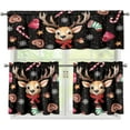 thumbnail image 1 of Deer Christmas Kitchen Curtains Sets for Windows Reusable Kitchen Window Curtains Small Kitchen Decor Farmhouse Window Curtains for Living Room Set of 3, 1 of 3