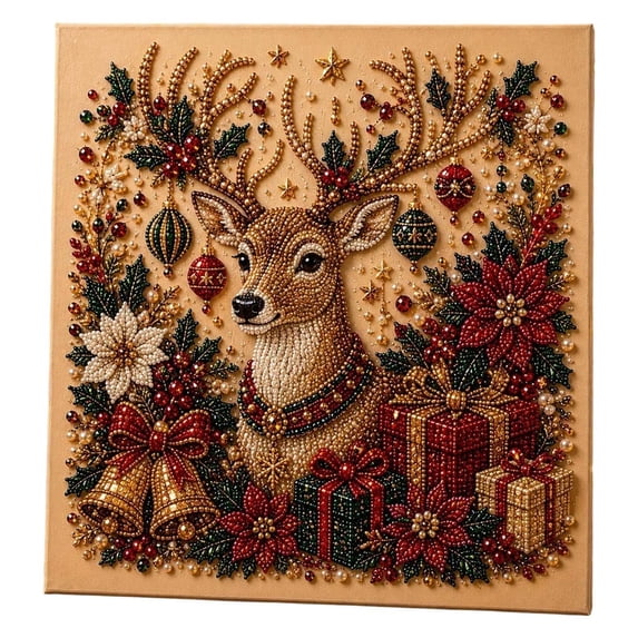 Deer,Christmas Pearl Art Kits for Adults Pearl Diamond Art Diy Kits DIY Pearl Painting Kit for Adults & Beginners (Santa)