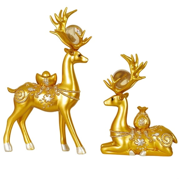 Deer Creative Ornaments For Home Decor, Luxury Light Luxury Design With Auspicious Meaning, Thoughtful Housewarming Gift And Positive Energy Addition