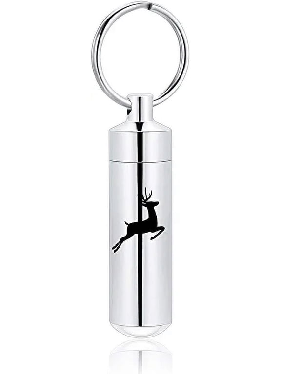 Deer Cremation Jewelry Deer Print Urn Keychain for Human Ashes Cat Dog Memorial Kepsake Jewelry for Women Men Keychain Keepsake