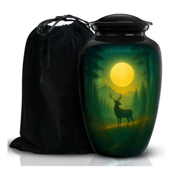 Deer Cremation Urns for Human Ashes Adult Large 220 Lbs Memorial Urns for Dad Hunting-Themed Funeral Urn for Men, Hunters & Nature Lovers Decorative Burial Display Urn