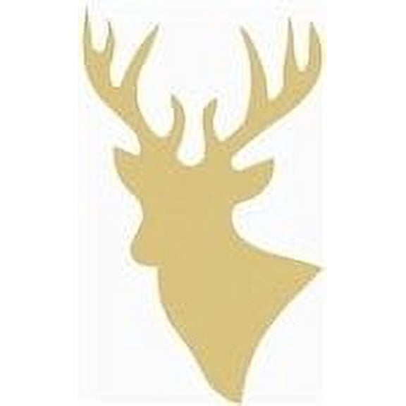 Deer Cutout Unfinished Wood Antlers Caribou Reindeer Forest Animal Buck Doe Zoo MDF Shape Canvas Style 1 (24")