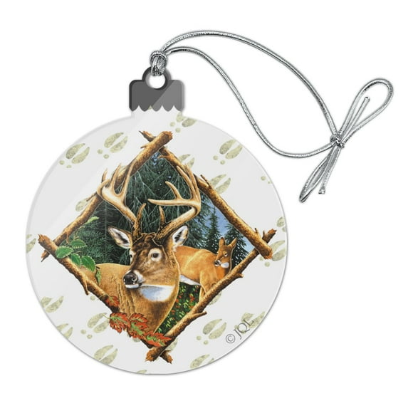 Deer Diamond Buck Hunting Acrylic Christmas Tree Holiday Ornament