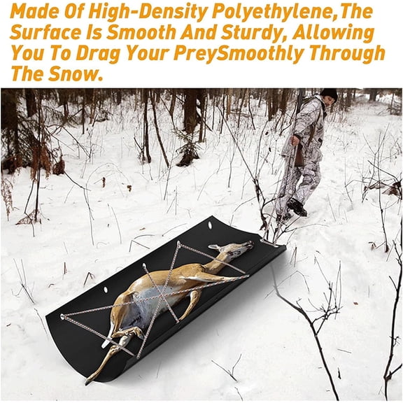 Deer Drag Sled, Multi Purpose Utility Sled with 2 Ropes for Hauling Ice Fishing Supplies, Fire Wood, Fishing Gear and Accessories$$Sport & Recreation Other
