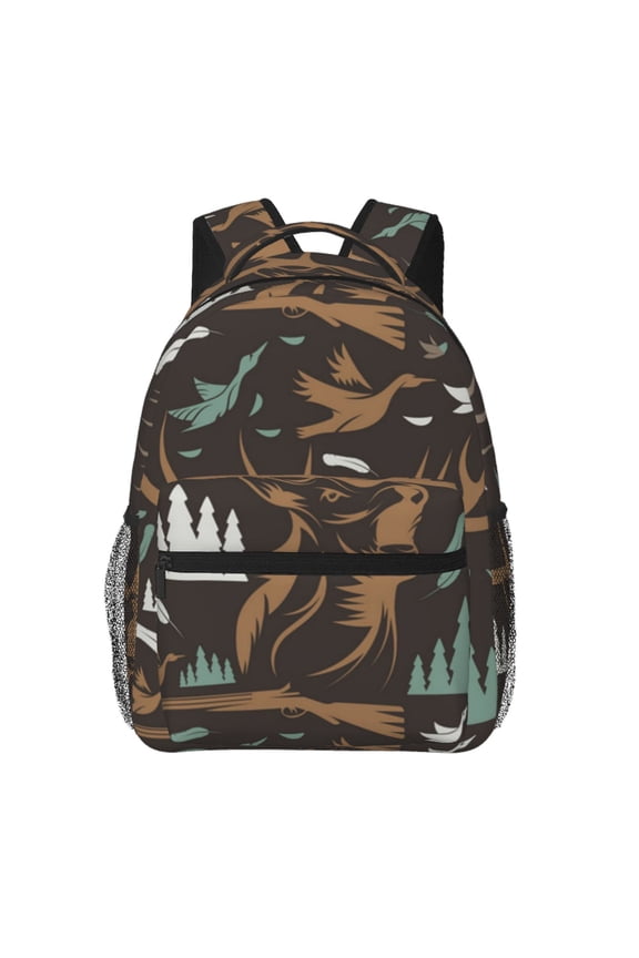 Deer Duck Hunting Vintage Laptop Backpack Travel Rucksack for Teens Adults, Fits 15-inch Notebook