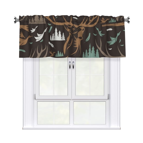 Deer Duck Hunting Vintage Window Valances Rod Pocket Decorative Curtain Valance for Bathroom Bedroom Living Room 54 x 18 in, 1 Panel