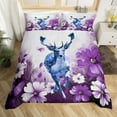 Deer Duvet Cover for Comforter Daisy Flowers King Bedding Sets for